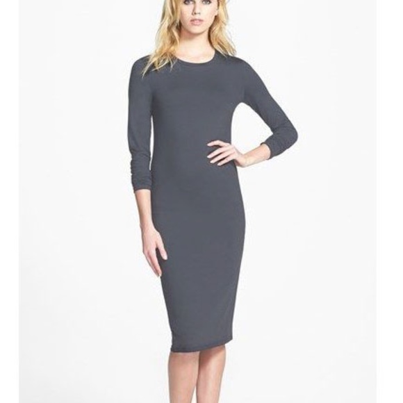 bell sleeve wrap midi dress leith